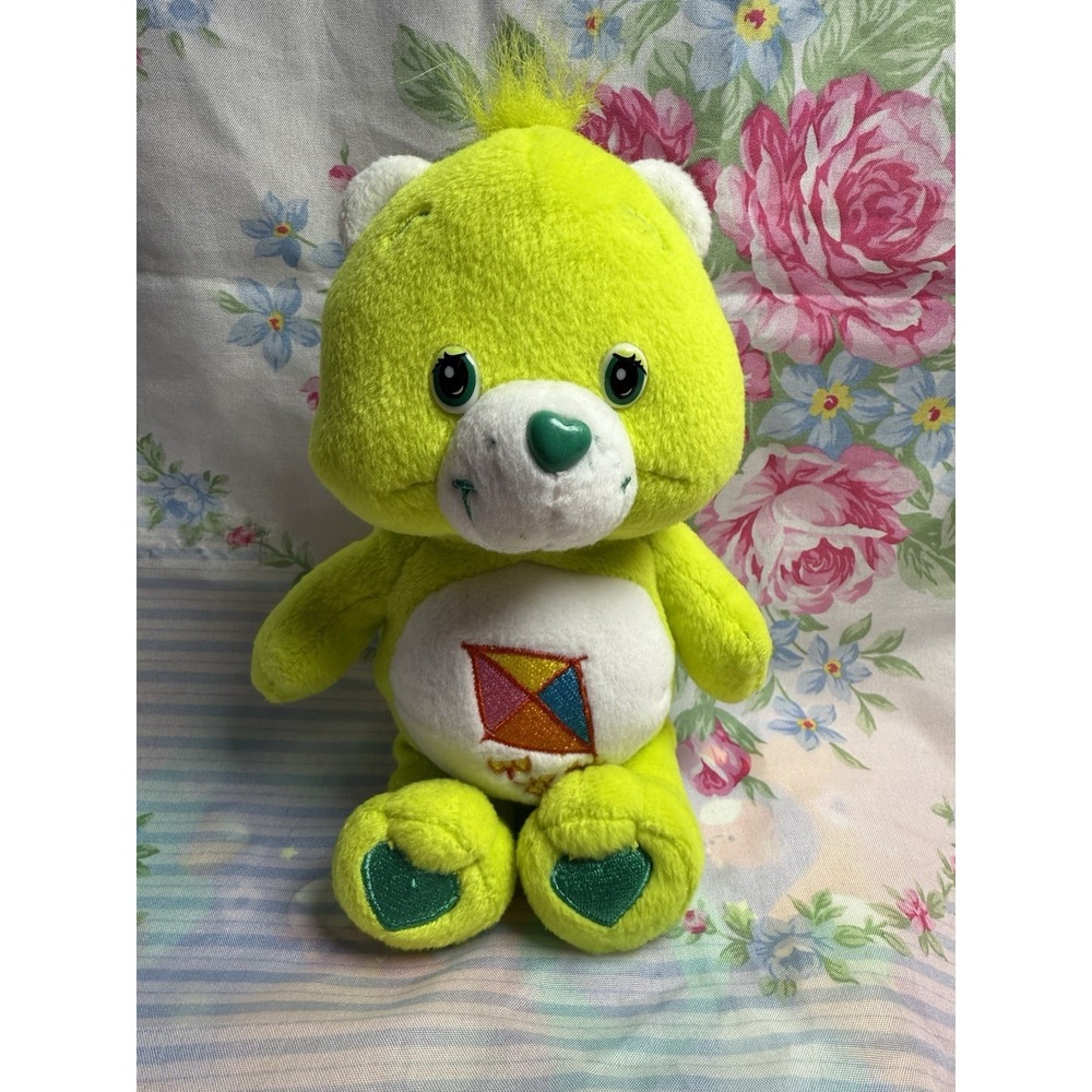 Care Bears Do Your Best Bear Plush 9" Green‎ Kite Belly Badge